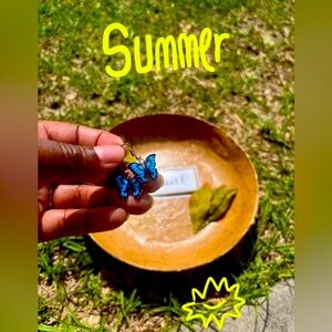 Blue Butterfly Dangling Earrings